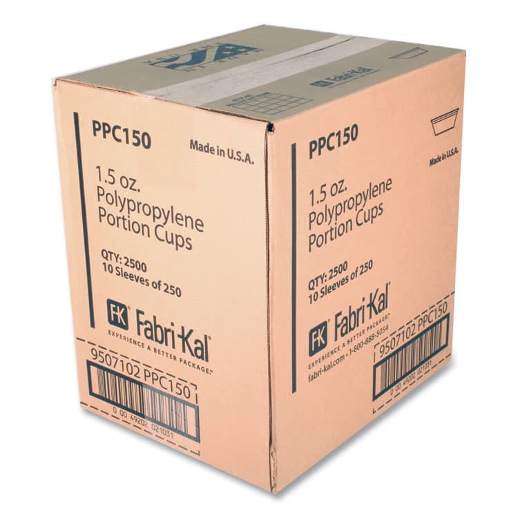 FABRI-KAL Portion Cups, 1.5 oz, Plastic, Clear, 250/Sleeve, 10 Sleeves/Carton (FABPPC150) thumbnail 2