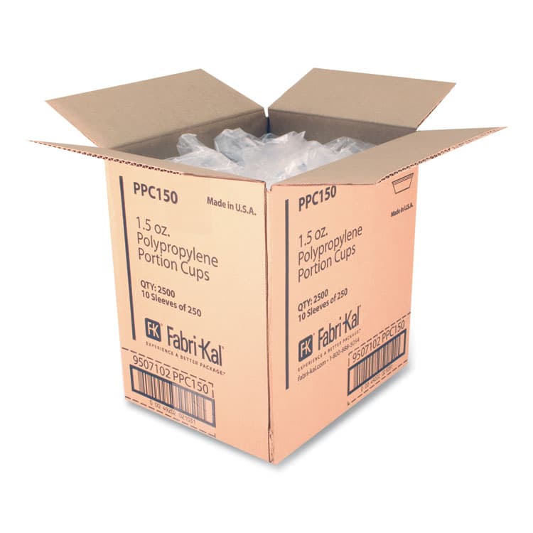 FABRI-KAL Portion Cups, 1.5 oz, Plastic, Clear, 250/Sleeve, 10 Sleeves/Carton (FABPPC150) thumbnail 4