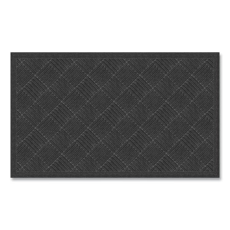 APACHE MILLS Ecomat Crosshatch Entry Mat, Rectangular, Charcoal Gray Crush-Resistant Ribbed Surface, 36" x 60" (APH072023)