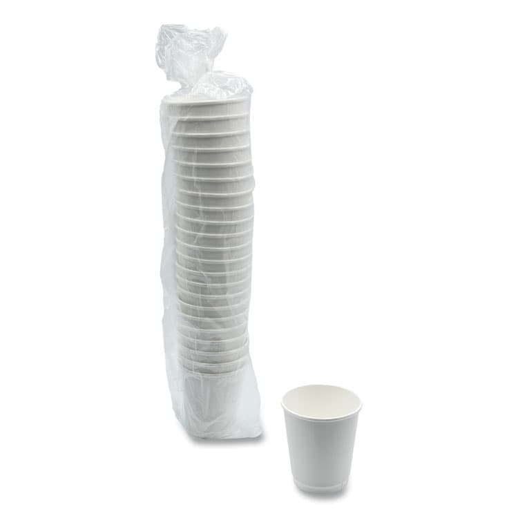 BOARDWALK Paper Hot Cups, Double-Walled, 10 oz, White, 500/Carton (BWKDW10HCUP) thumbnail 4
