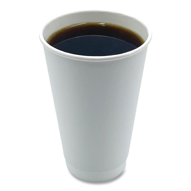 BOARDWALK Paper Hot Cups, Double-Walled, 16 oz, White, 500/Carton (BWKDW16HCUP) thumbnail 3