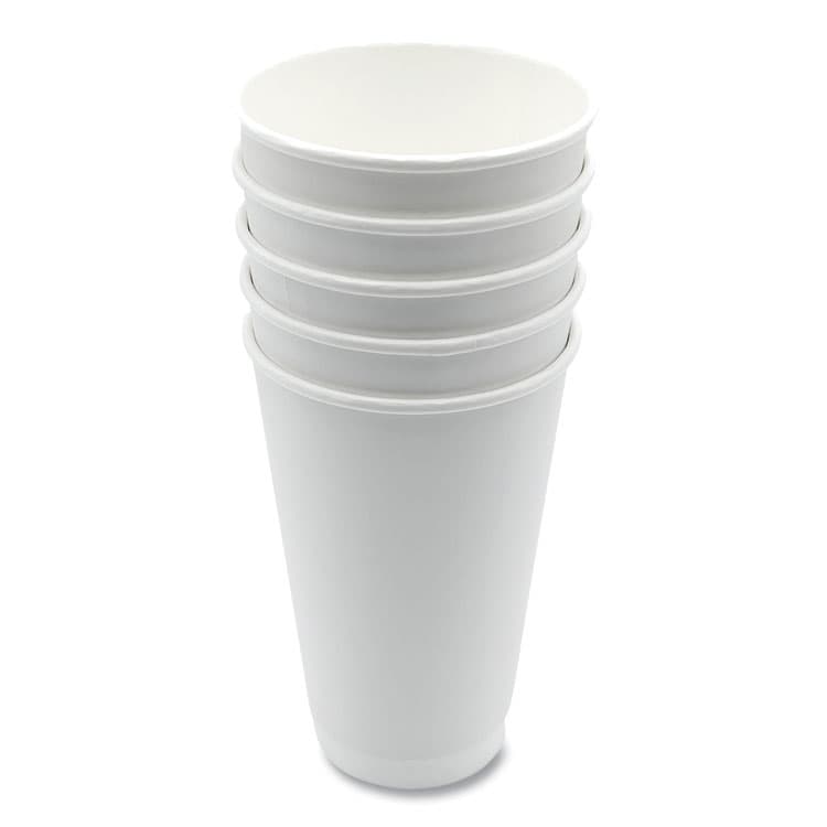 BOARDWALK Paper Hot Cups, Double-Walled, 16 oz, White, 500/Carton (BWKDW16HCUP) thumbnail 4