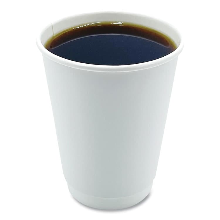 BOARDWALK Paper Hot Cups, Double-Walled, 12 oz, White, 500/Carton (BWKDW12HCUP) thumbnail 3