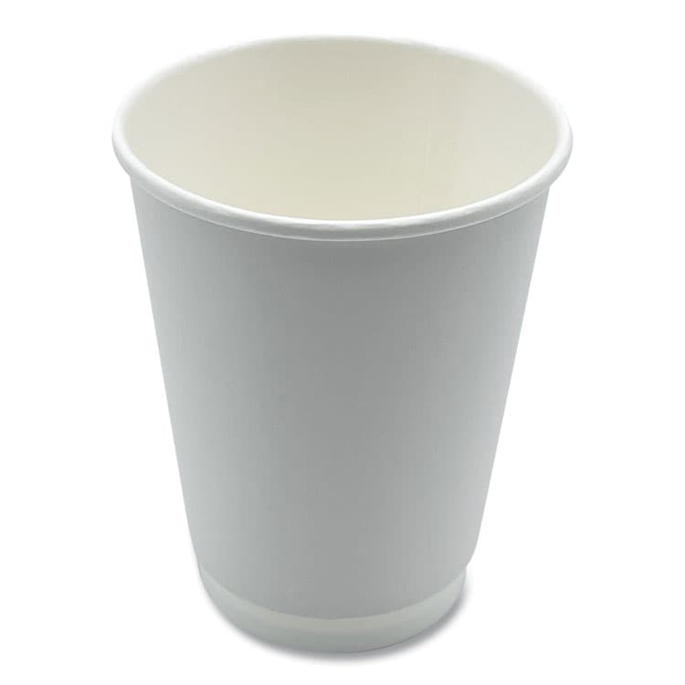 BOARDWALK Paper Hot Cups, Double-Walled, 12 oz, White, 25/Pack (BWKDW12HCUPPK) thumbnail 2