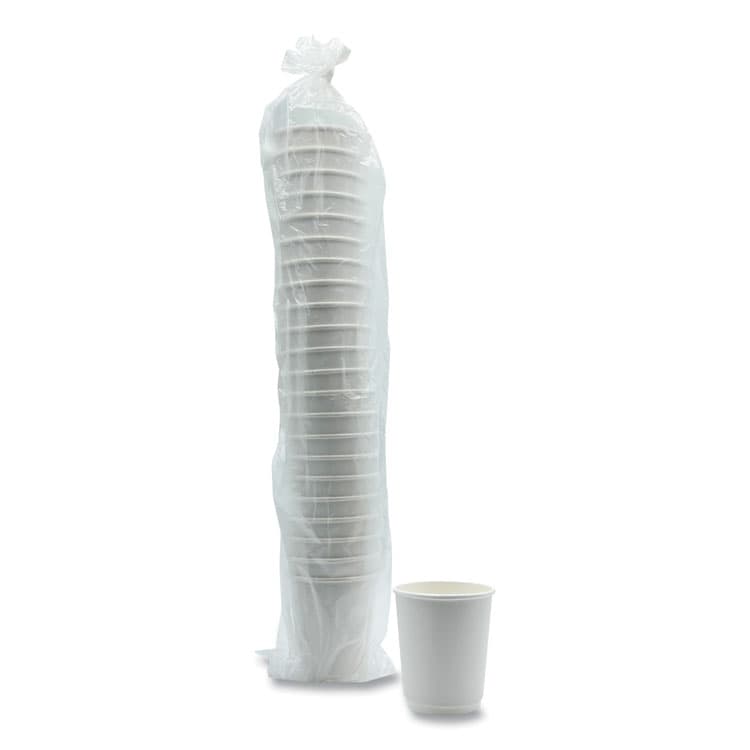 BOARDWALK Paper Hot Cups, Double-Walled, 8 oz, White, 25/Pack (BWKDW8HCUPPK) thumbnail 3