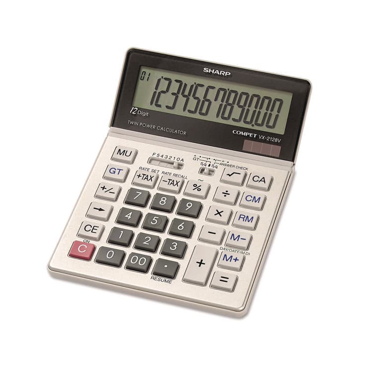 SHARP ELECTRONICS VX2128V Commercial Desktop Calculator, 12-Digit LCD (SHRVX2128V)