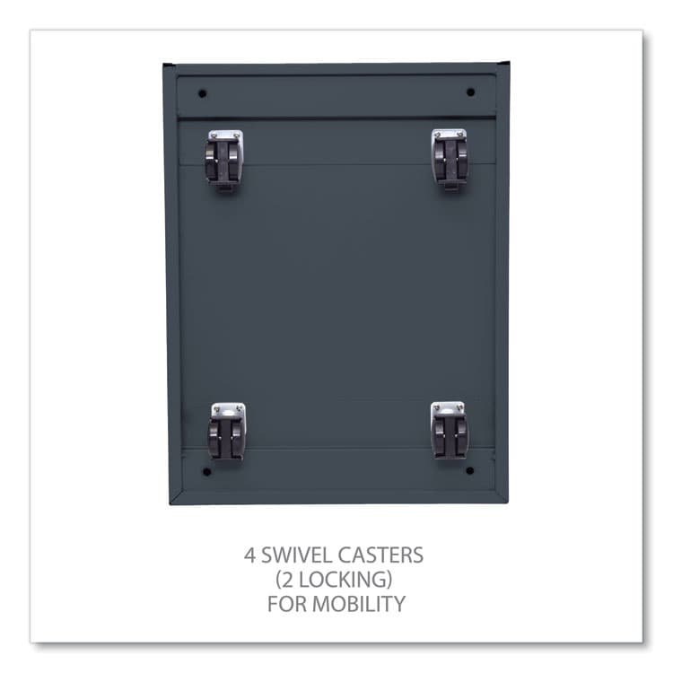 ALERA File Pedestal with Full-Length Pull, Left or Right, 3-Drawers: Box/Box/File, Legal/Letter, Charcoal, 14.96" x 19.29" x 27.75" (ALEPBBBFCH) thumbnail 4