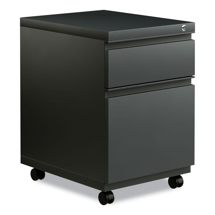 ALERA File Pedestal with Full-Length Pull, Left or Right, 2-Drawers: Box/File, Legal/Letter, Charcoal, 14.96" x 19.29" x 21.65" (ALEPBBFCH)