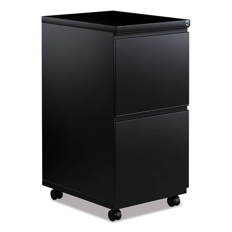 ALERA File Pedestal with Full-Length Pull, Left or Right, 2 Legal/Letter-Size File Drawers, Black, 14.96" x 19.29" x 27.75" (ALEPBFFBL)