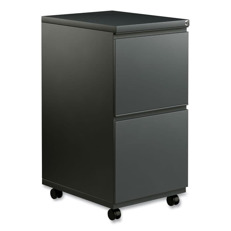 ALERA File Pedestal with Full-Length Pull, Left or Right, 2 Legal/Letter-Size File Drawers, Charcoal, 14.96" x 19.29" x 27.75" (ALEPBFFCH)