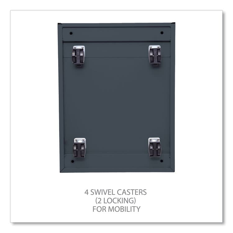 ALERA File Pedestal with Full-Length Pull, Left or Right, 2 Legal/Letter-Size File Drawers, Charcoal, 14.96" x 19.29" x 27.75" (ALEPBFFCH) thumbnail 4