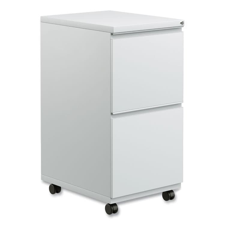 ALERA File Pedestal with Full-Length Pull, Left or Right, 2 Legal/Letter-Size File Drawers, Light Gray, 14.96" x 19.29" x 27.75" (ALEPBFFLG)