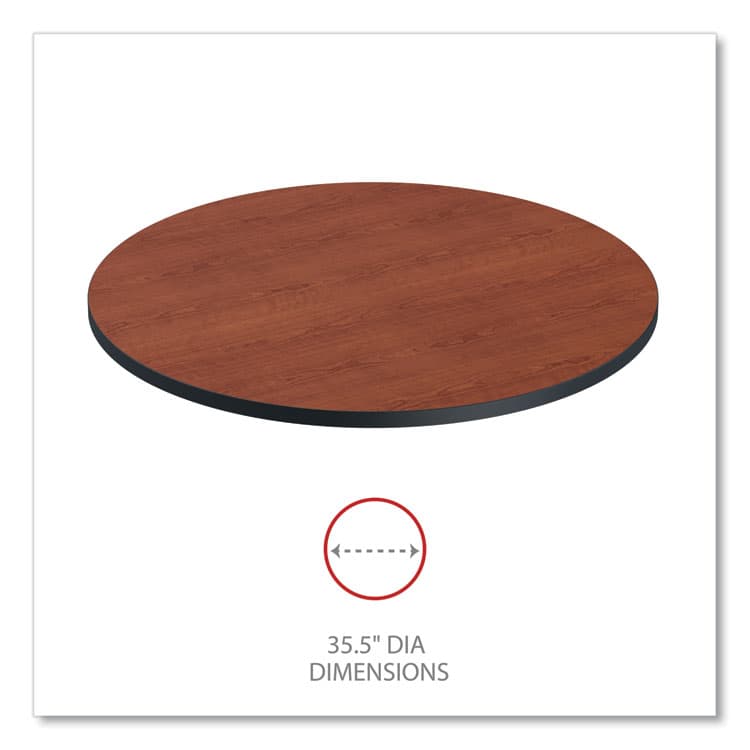ALERA Reversible Laminate Table Top, Round, 35.5" Diameter, Medium Cherry/Mahogany (ALETTRD36CM) thumbnail 2