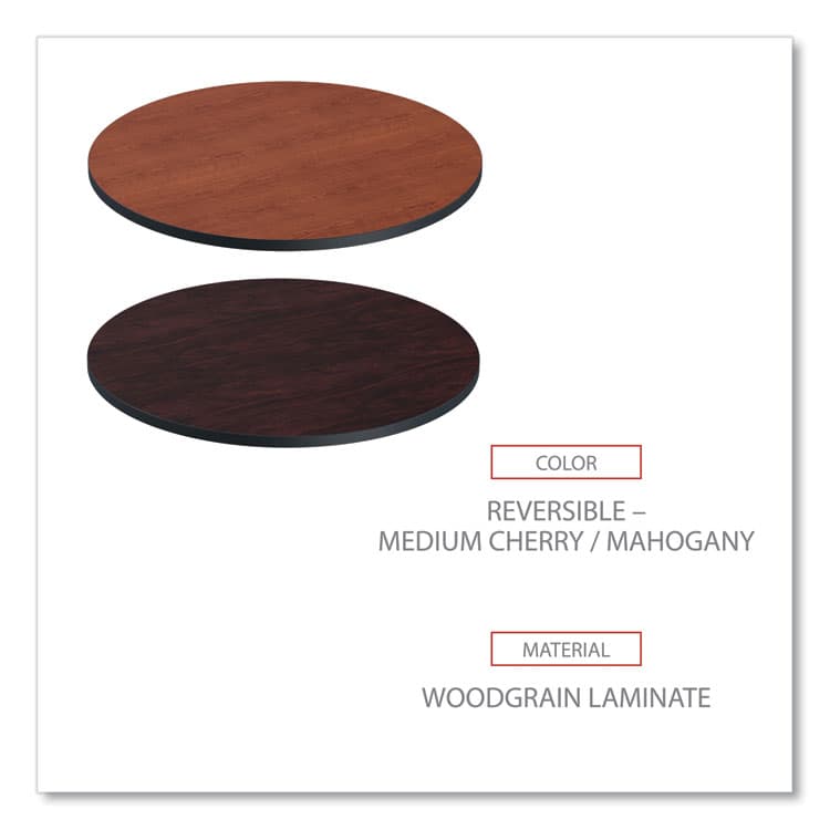ALERA Reversible Laminate Table Top, Round, 35.5" Diameter, Medium Cherry/Mahogany (ALETTRD36CM) thumbnail 3