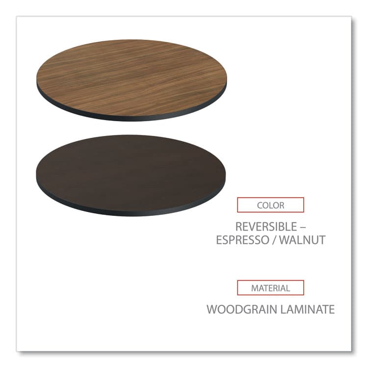 ALERA Reversible Laminate Table Top, Round, 35.5" Diameter, Espresso/Walnut (ALETTRD36EW) thumbnail 3