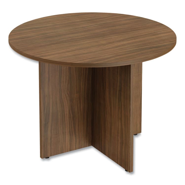 ALERA Alera Valencia Round Conference Table with Legs, 42" Diameter x 29.5h, Modern Walnut (ALEVA7142WA)
