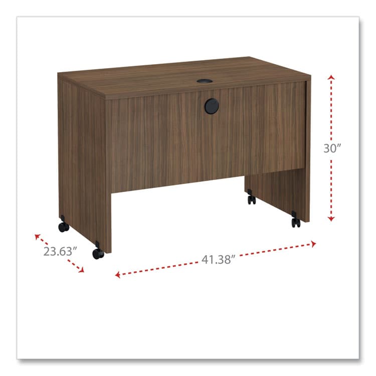 ALERA Alera Valencia Series Mobile Workstation Desk, 41.38" x 23.63" x 30", Modern Walnut (ALEVA204224WA) thumbnail 2