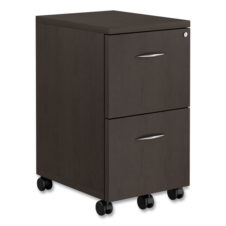 ALERA Alera Valencia Series Mobile Pedestal, Left or Right, 2 Legal/Letter-Size File Drawers, Espresso, 15.38" x 20" x 26.63" (ALEVA582816ES)