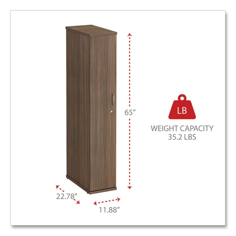 ALERA Alera Valencia Series Wardrobe, 11.88w x 22.78d x 65h, Modern Walnut (ALEVA621224WA) thumbnail 2
