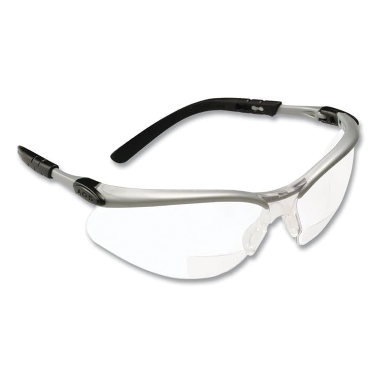 3M/COMMERCIAL TAPE DIV. BX Molded-In Diopter Safety Glasses, 2.0+ Diopter, Silver/Black Half Frame, Clear Dual Lens (MMM1137500000) thumbnail 3