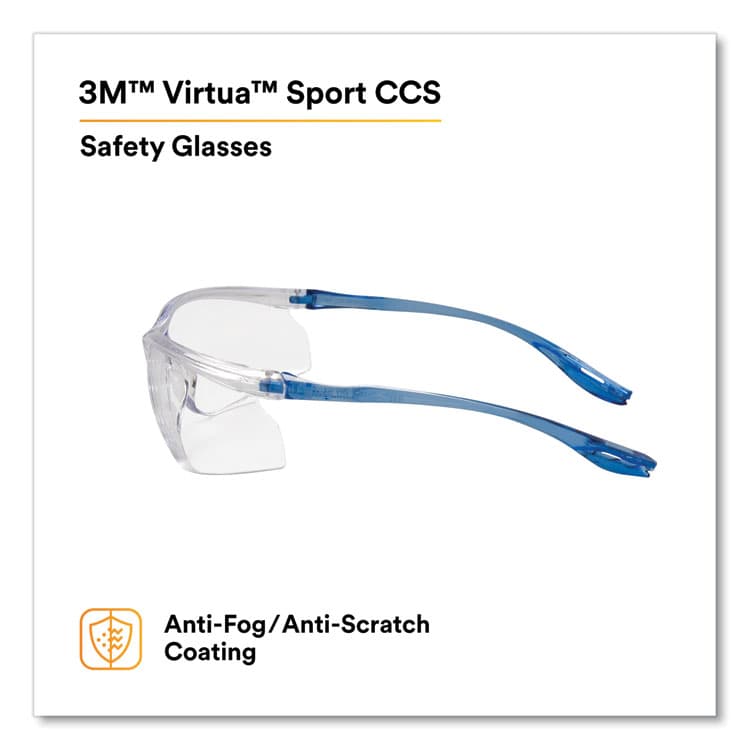3M/COMMERCIAL TAPE DIV. Virtua Sport CCS Protective Eyewear, Blue Half Frame, Clear Single Lens (MMM1179600000) thumbnail 4