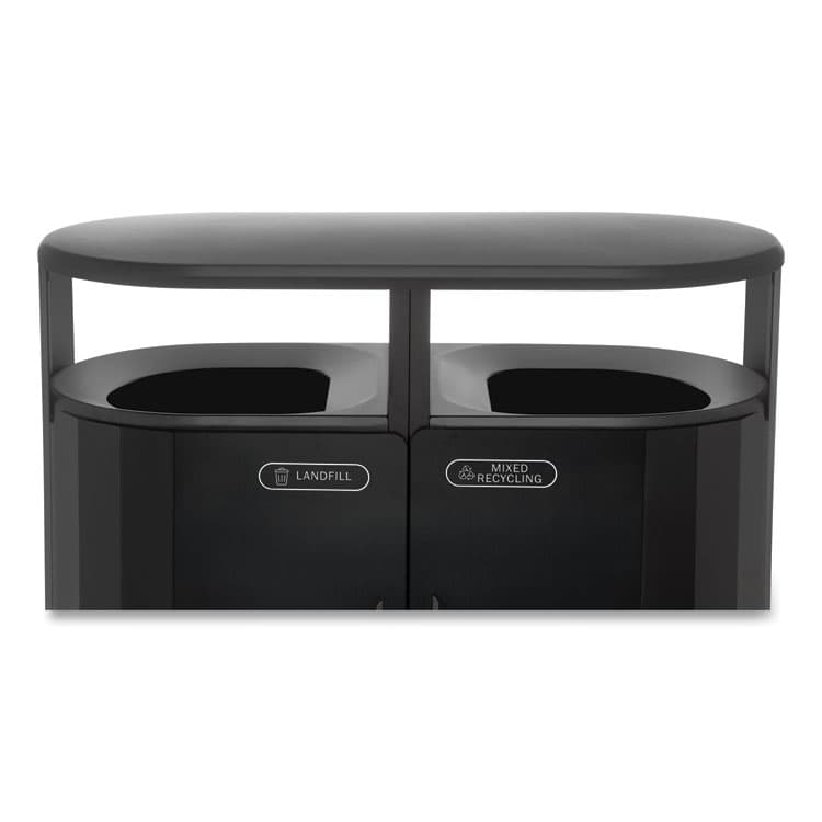 RUBBERMAID COMMERCIAL PROD. RESIST Dual Stream Waste and Recycling Container, 46 gal, Metal, Black (RCP2184980) thumbnail 3