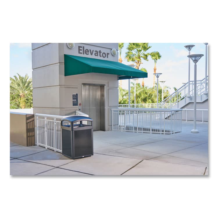 RUBBERMAID COMMERCIAL PROD. TAILOR Decorative Outdoor Waste Receptacle Frames, 51 gal, Metal, Black (RCP2182678) thumbnail 3