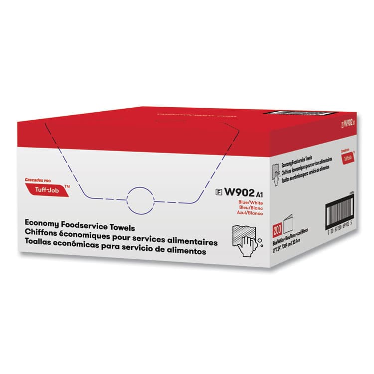 CASCADES TISSUE GROUP Tuff-Job Foodservice Towels, 12 x 24, Blue/White, 200/Carton (CSDW902) thumbnail 2