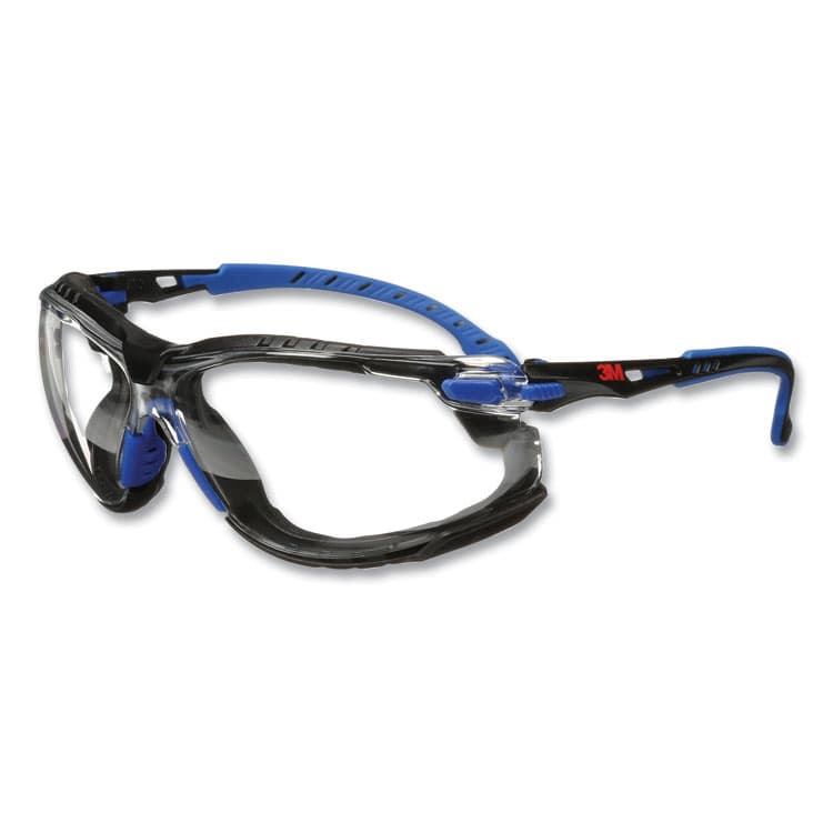 3M/COMMERCIAL TAPE DIV. Solus 1000 Series Safety Glasses, Frameless, Black/Blue Arms, Clear Single Lens (MMMS1101SGAFKT) thumbnail 2