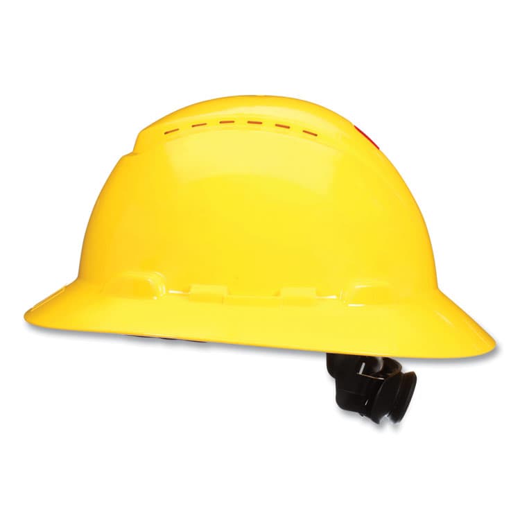 3M/COMMERCIAL TAPE DIV. SecureFit H-Series Hard Hats, H-800 Vented Hat with UV Indicator, 4-Point Pressure Diffusion Ratchet Suspension, Yellow (MMMH802SFVUV) thumbnail 2