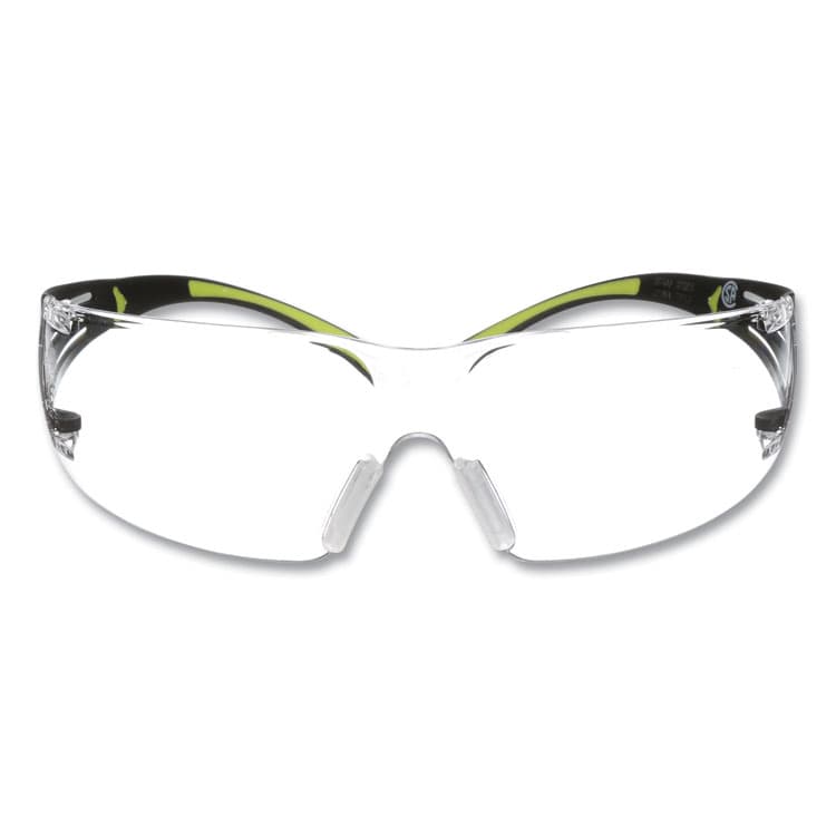 3M/COMMERCIAL TAPE DIV. SecureFit 400 Protective Eyewear, Frameless, Green Arms, Clear Single Lens (MMMSF401AF)