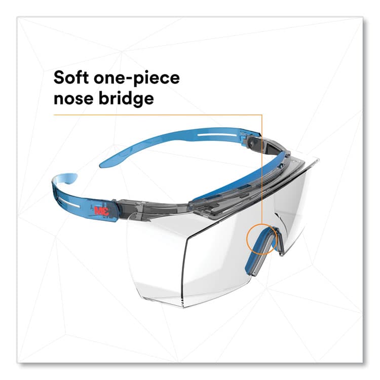 3M/COMMERCIAL TAPE DIV. SecureFit 3700 Protective Eyewear, Blue Half Frame OTG, Clear Single Lens (MMMSF3701XSGAB) thumbnail 2