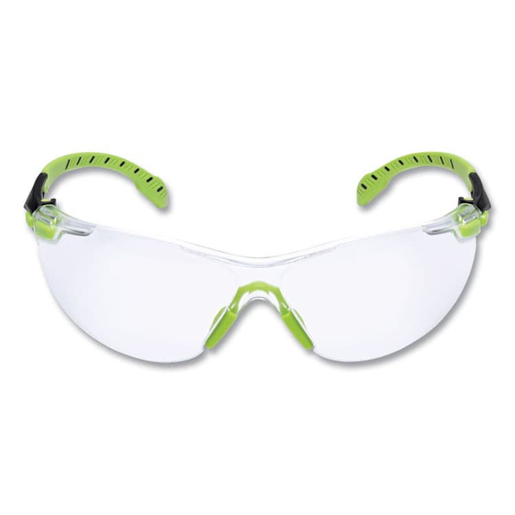 3M/COMMERCIAL TAPE DIV. Solus 1000 Series Safety Glasses, Frameless, Black/Green Arms, Clear Single Lens (MMMS1201SGAF)