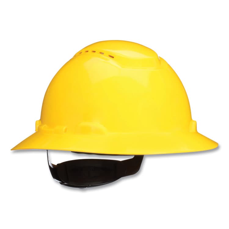 3M/COMMERCIAL TAPE DIV. SecureFit H-Series Hard Hats, H-800 Vented Hat with UV Indicator, 4-Point Pressure Diffusion Ratchet Suspension, Yellow (MMMH802SFVUV)