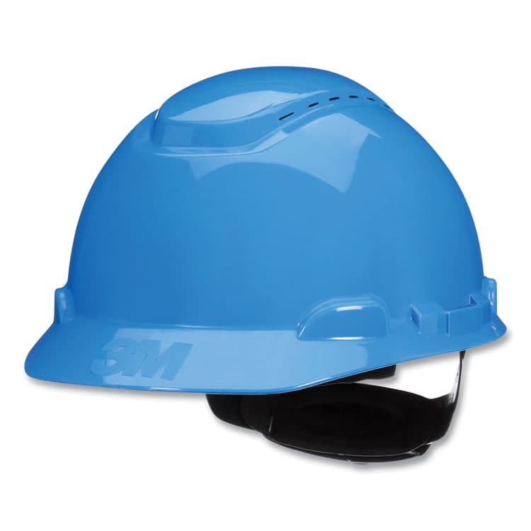 3M/COMMERCIAL TAPE DIV. SecureFit H-Series Hard Hats, H-700 Vented Cap with UV Indicator, 4-Point Pressure Diffusion Ratchet Suspension, Blue (MMMH703SFVUV)