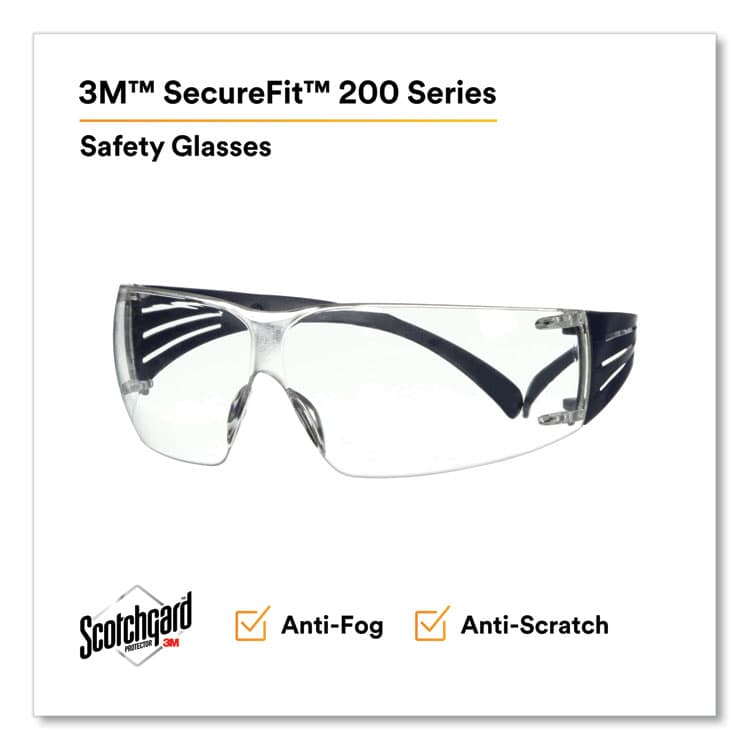 3M/COMMERCIAL TAPE DIV. SecureFit 200 Protective Eyewear, Frameless, Clear Single Lens (MMMSF201SGAFBLU) thumbnail 4