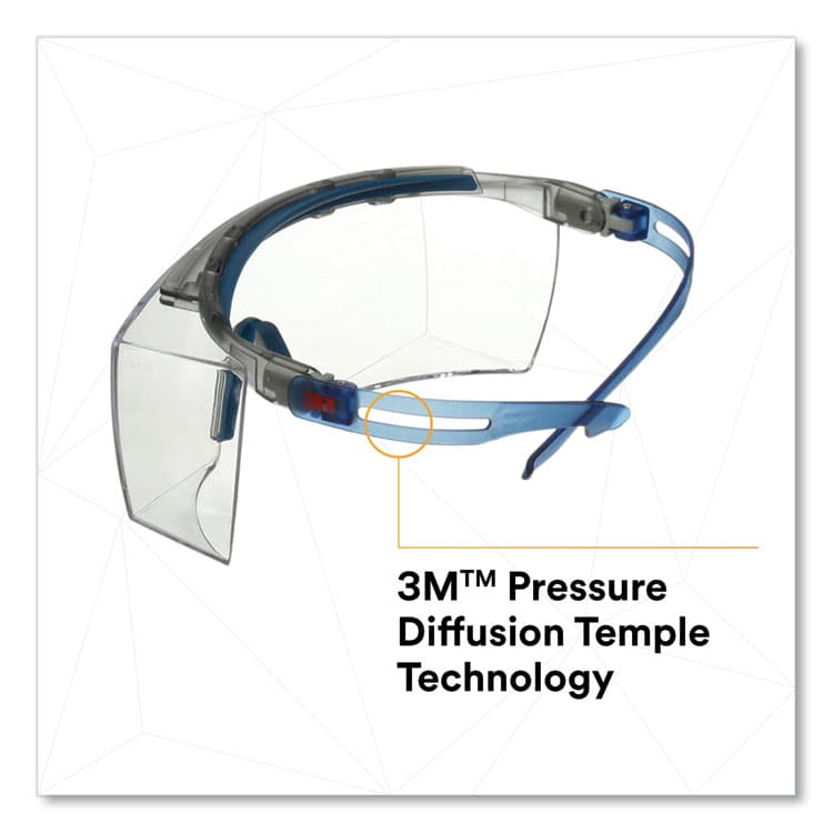 3M/COMMERCIAL TAPE DIV. SecureFit 3700 Protective Eyewear, Blue Half Frame OTG, Clear Single Lens (MMMSF3701XSGAB) thumbnail 4