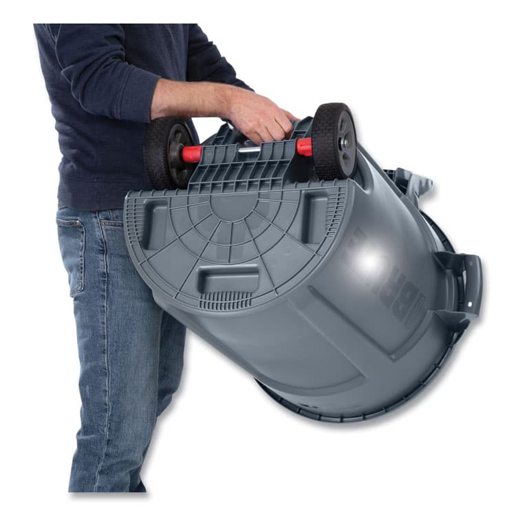 RUBBERMAID COMMERCIAL PROD. Vented Wheeled BRUTE Container, 32 gal, Plastic, Gray (RCP2179403) thumbnail 4