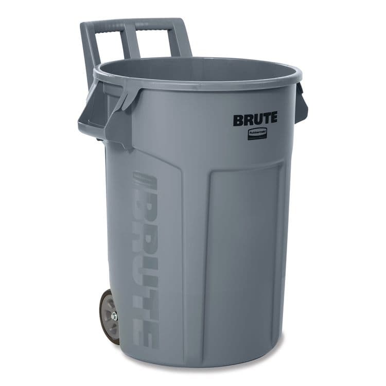 RUBBERMAID COMMERCIAL PROD. Vented Wheeled BRUTE Container, 32 gal, Plastic, Gray (RCP2179403)