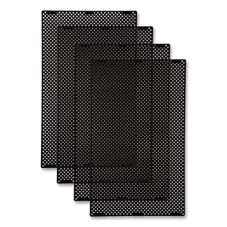 RUBBERMAID COMMERCIAL PROD. Large General Purpose Perforated Panels for Tailor and Landmark Series Containers, 20.72" x 0.5" x 34.33", Black, 4/Carton (RCP2182676)