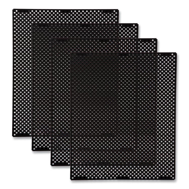 RUBBERMAID COMMERCIAL PROD. Medium General Purpose Perforated Panels for Tailor and Landmark Series Containers, 20.72" x 0.5" x 27.95", Black, 4/Carton (RCP2182610)