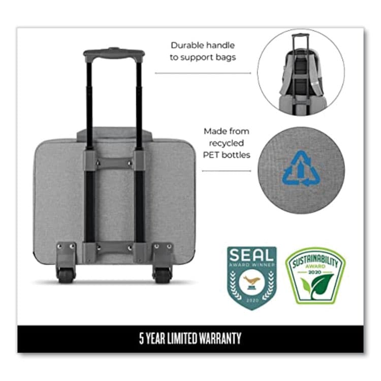 UNITED STATES LUGGAGE Re:Start Underseat Rolling Case, 15.6", 16 x 6 x 14, Light Gray (USLUBN91510) thumbnail 2