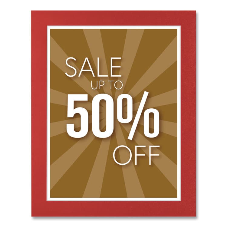 DEFLECTO CORPORATION Self-Adhesive Sign Holders, 8.5 x 11 Insert, Clear with Red Border Frame, 2/Pack (DEF68776R) thumbnail 4