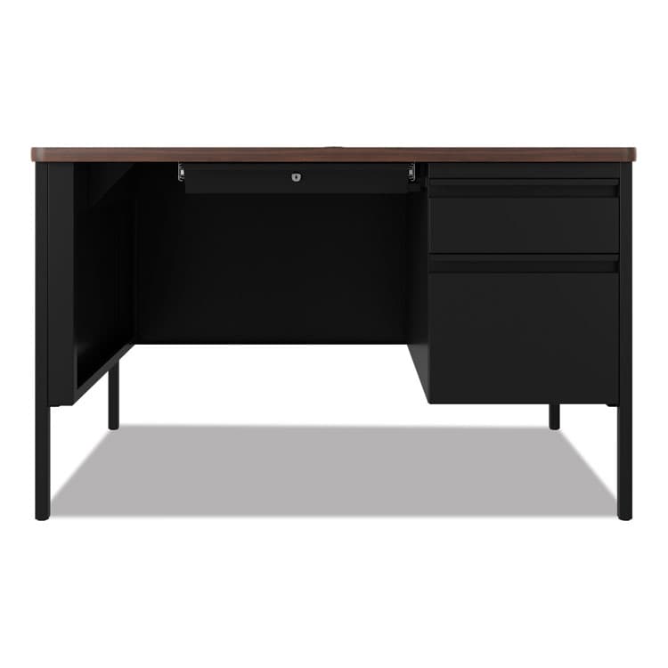 HIRSH INDUSTRIES SPACE SOLUTIONS Teachers Pedestal Desks, One Right-Hand Pedestal: Box/File Drawers, 48" x 30" x 29.5", Walnut/Black (HID22652) thumbnail 2