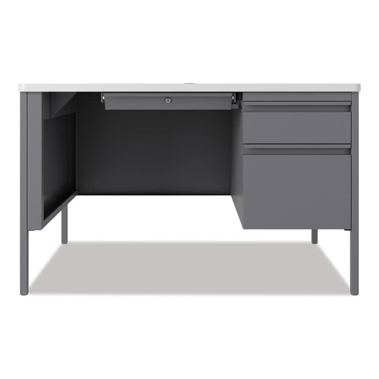 HIRSH INDUSTRIES SPACE SOLUTIONS Teachers Pedestal Desks, One Right-Hand Pedestal: Box/File Drawers, 48" x 30" x 29.5", White/Platinum (HID22653) thumbnail 4