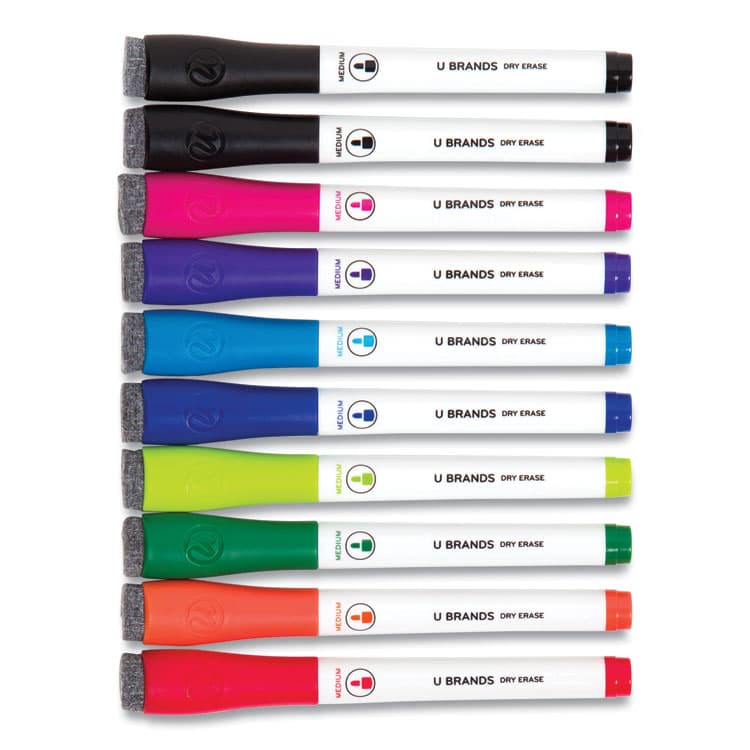 U BRANDS Medium Point Dry Erase Markers, Medium Tip, Assorted Colors, 10/Pack (UBR504U0624) thumbnail 2