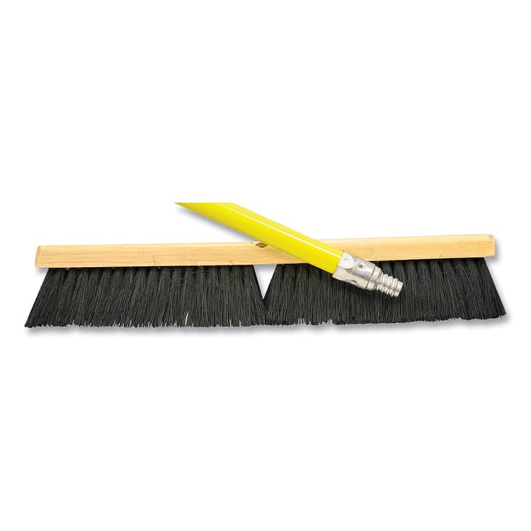 BOARDWALK Tampico Push Broom Kit, 18 x 64, Metal Handle, Yellow/Black (BWK20218KIT)