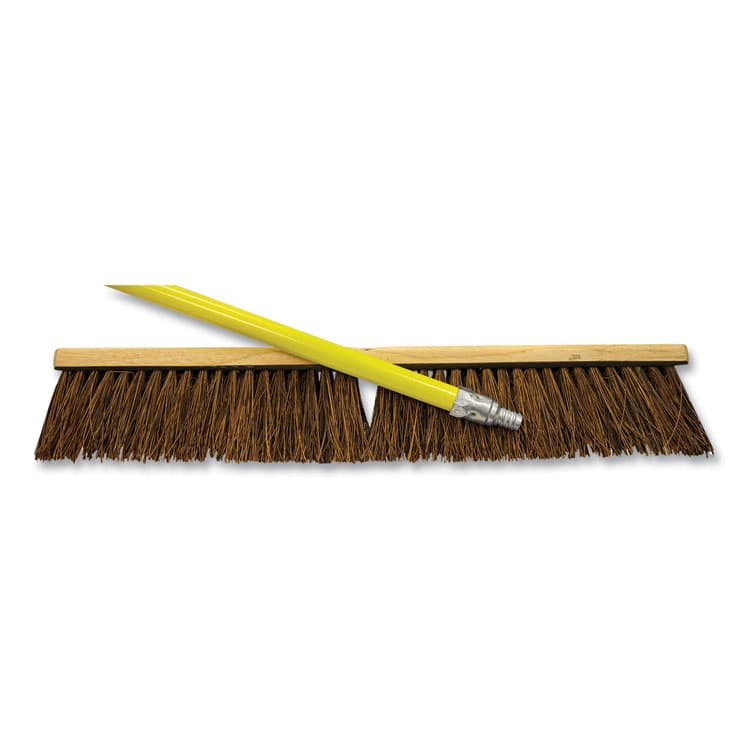 BOARDWALK Palmyra Push Broom Kit, 24 x 64, Metal Handle, Yellow/Brown (BWK20124KIT)