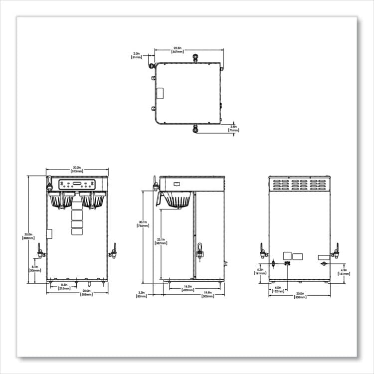 BUNN-O-MATIC ICB Infusion Series Twin Tall Coffee Brewer, 51 Cups, Silver/Black (BUN532000101) thumbnail 3