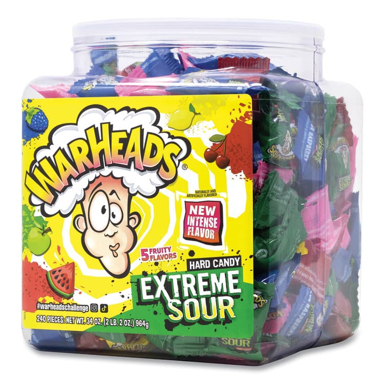 IMPACT CONFECTIONS Xtreme Sour Hard Candy, Assorted Flavors, 34 oz Tub (GRR22002140) thumbnail 2
